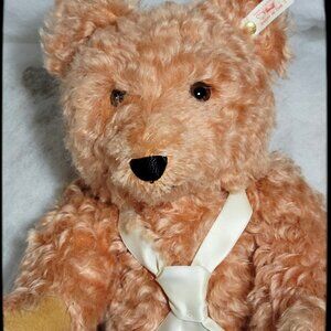 💥 Steiff Compass Rose Pink Mohair Bear Jointed 650819 17" Working Growler 1995